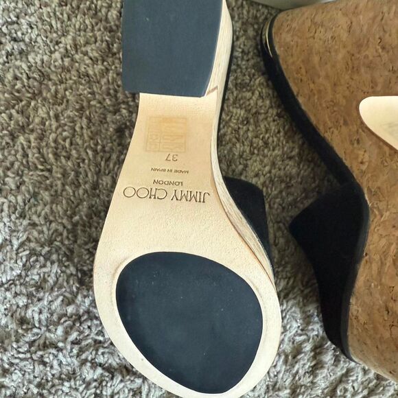 NIB AUTHENTIC Jimmy Choo Deedee 125 Suede Platform Sandal. Size 37 - Picture 7 of 8